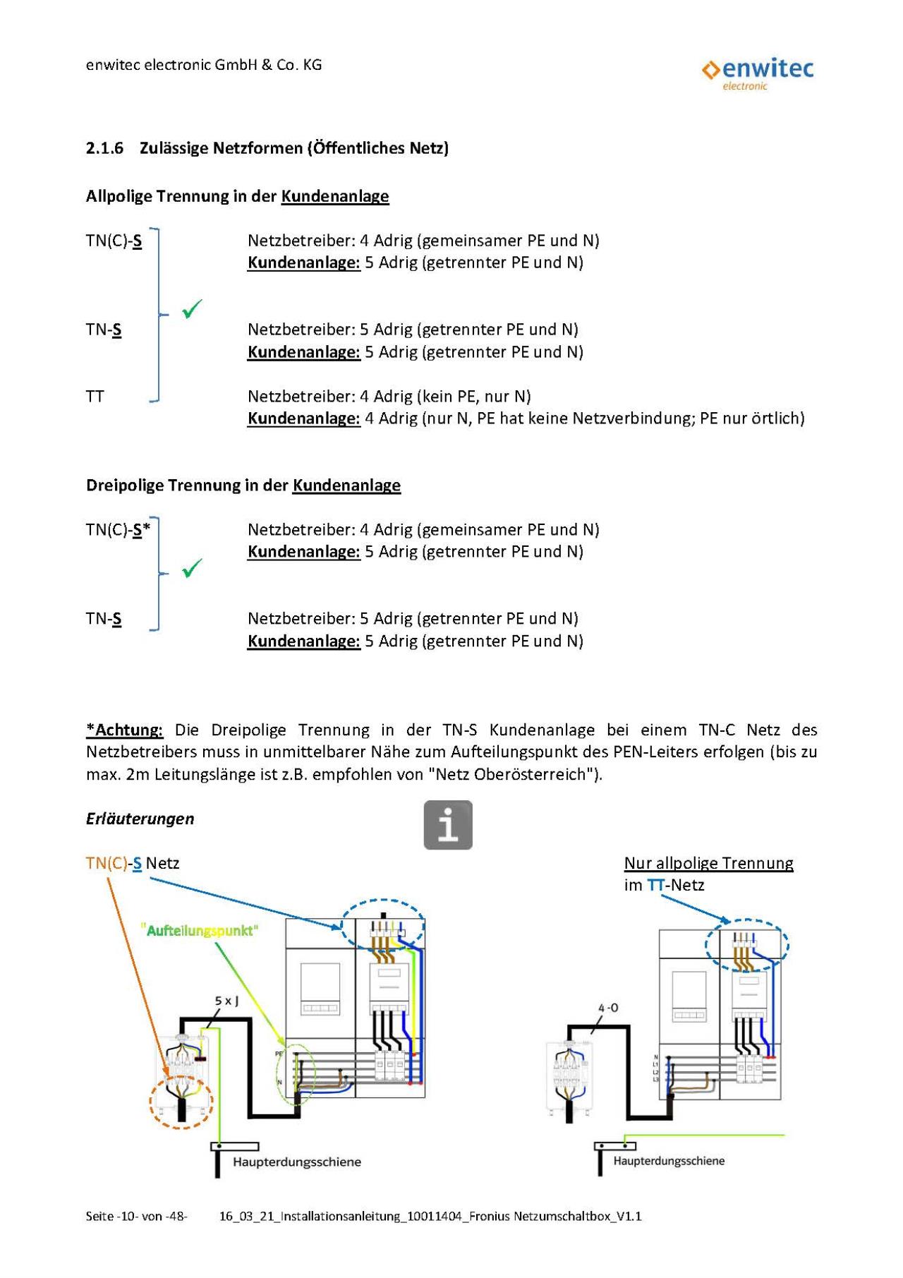 PV: Notstromfunktion bzw. Wechsel auf Inselbetrieb